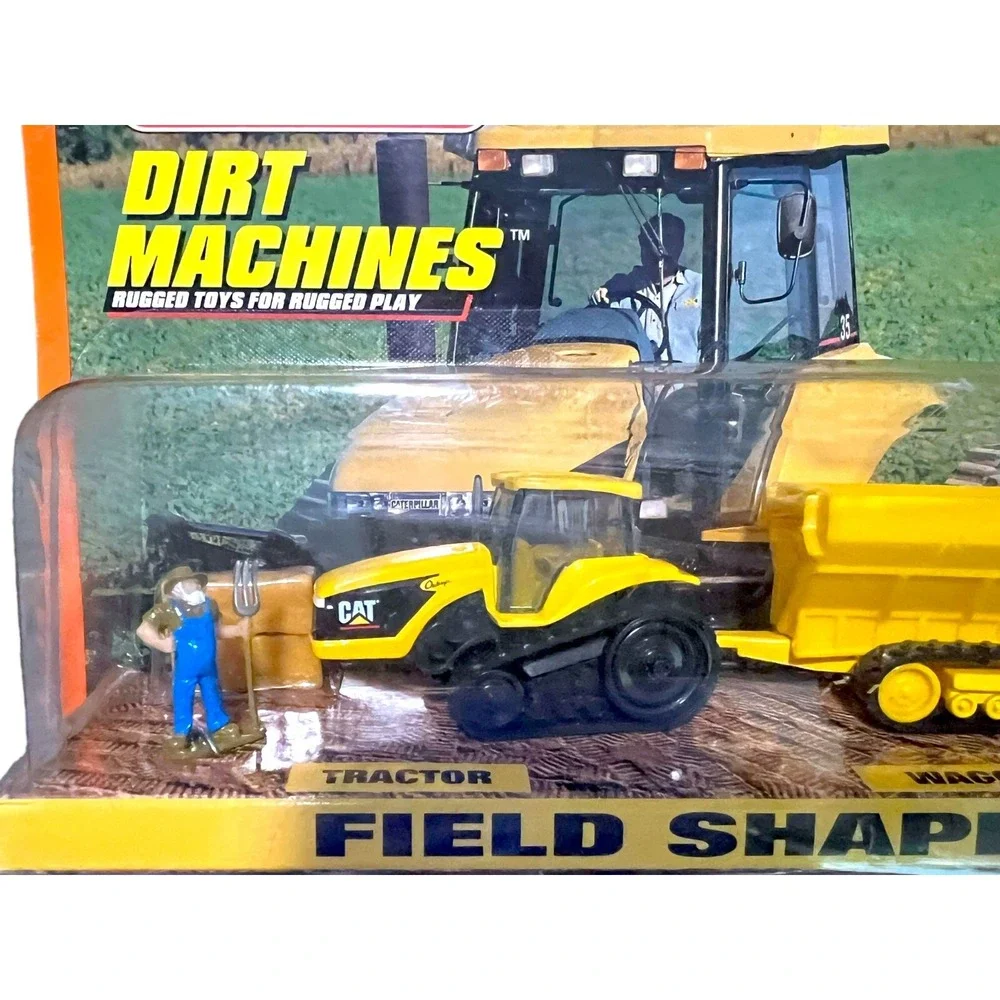 NEW Matchbox Dirt Machines #34309 CAT Field Shaper Tractor & Wagon